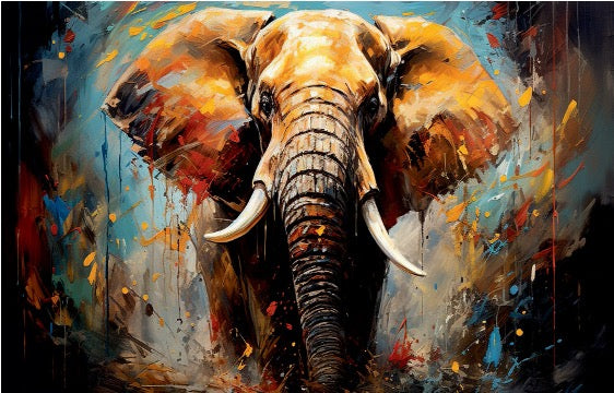 Wall Art - Tempered Glass 10145 Elephant painting