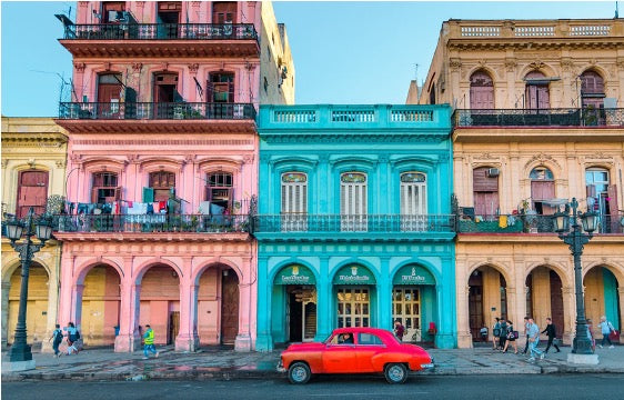 Wall Art - Tempered Glass 10175 Cuban Buildings